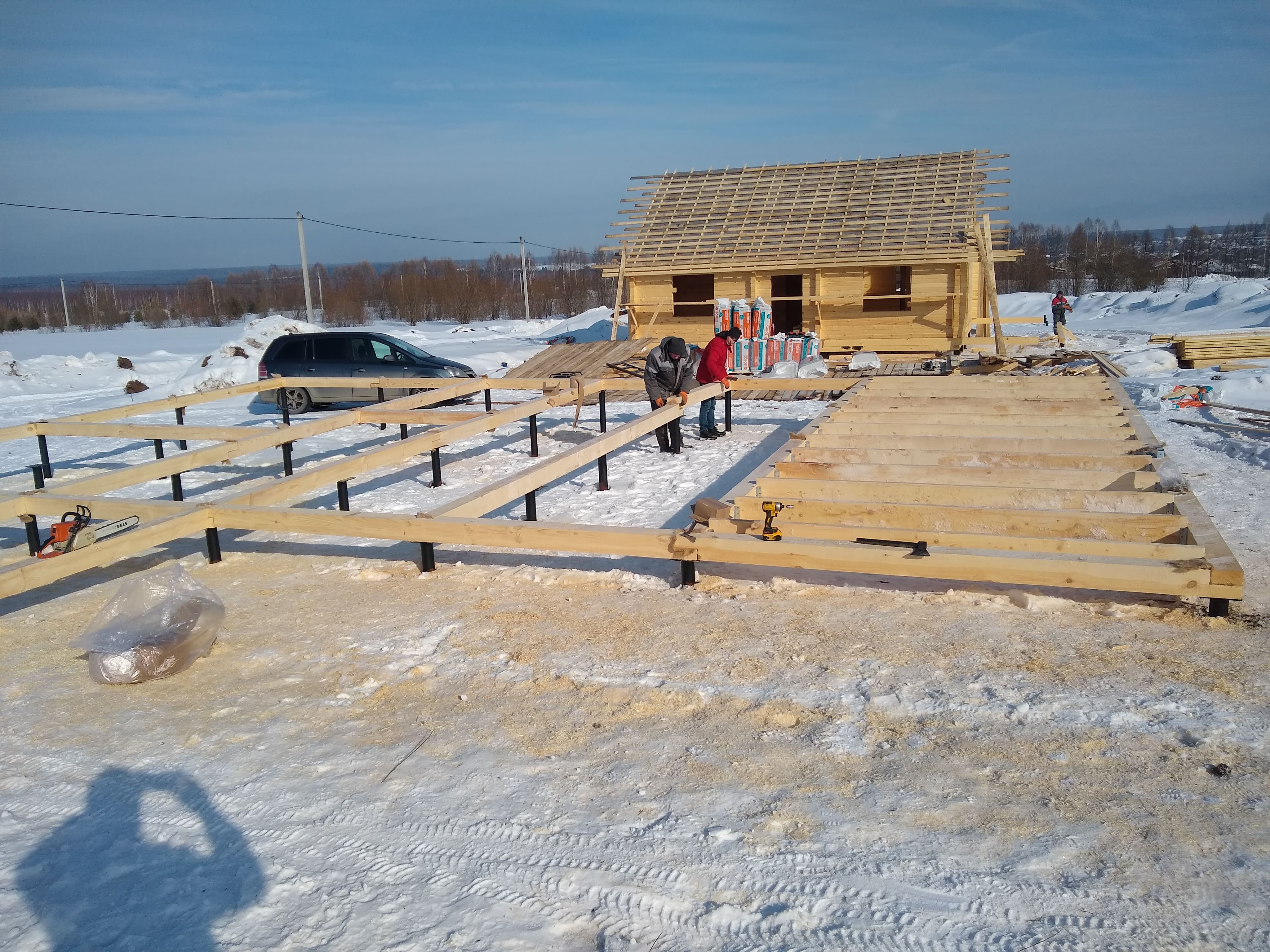 Ягульские просторы, Тюльпановая. дом 2 (дом из профилированного бруса естественной влажности 145х145, профиль гребенка)